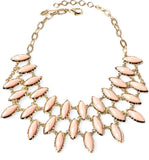 Amrita Singh: Marquis Reversible Bib Amalfi Turquoise/Peach Necklace