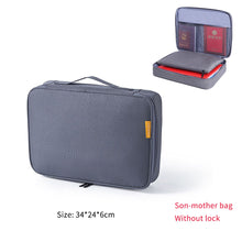 Large Capacity Multi-Layer Document Tickets Storage Bag Certificate File Organizer Case Home Travel Passport Briefcase with Lock