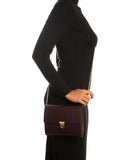 Roberta M: Wine Leather Chain Cross Body Bag